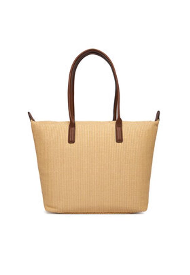 TOMMY HILFIGER - Tommy Hilfiger Torebka Popette Tote Raffia AW0AW18528 Beżowy. Kolor: beżowy