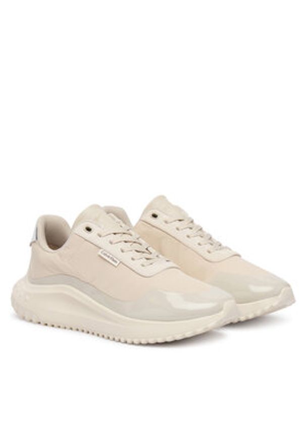 Calvin Klein Sneakersy Eva Runner Lace Up Mat Mix YW0YW02016 Beżowy. Kolor: beżowy. Materiał: materiał