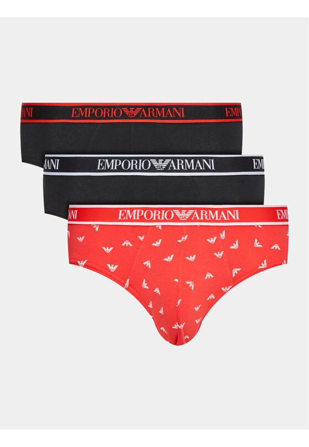 Komplet 3 par slipów Emporio Armani Underwear. Materiał: bawełna. Wzór: kolorowy