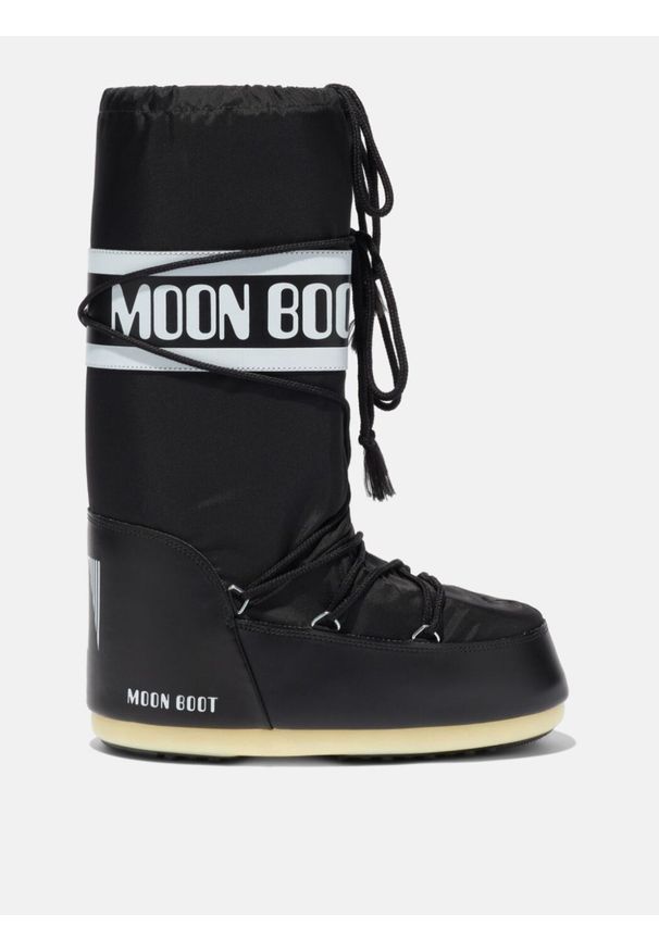 Śniegowce damskie Moon Boot ICON BLACK NYLON BOOTS. Kolor: czarny. Materiał: nylon