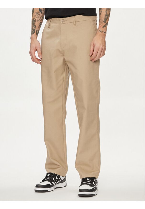 Only & Sons Spodnie materiałowe Edge-Ed 22024468 Beżowy Loose Fit. Kolor: beżowy. Materiał: bawełna