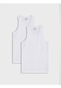 Sinsay - Bawełniane podkoszulki 2 pack - biały. Kolor: biały. Materiał: bawełna #1