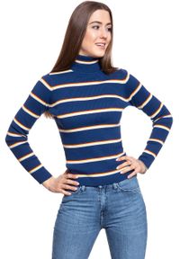 Wrangler - DAMSKI SWETER WRANGLER TURTLE NECK BLUE DEPTHS W8N0PWXJY 112132401