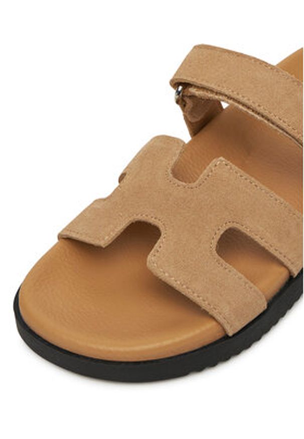 DeeZee Klapki DZ-S1 Beżowy. Kolor: beżowy. Materiał: skóra, zamsz