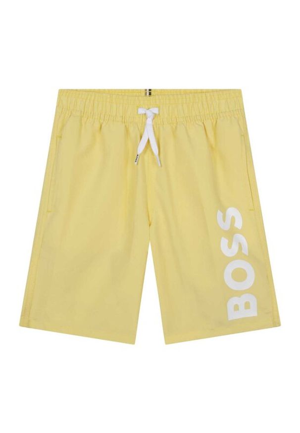 BOSS - Boss Szorty kąpielowe J24846 S Żółty Regular Fit. Kolor: żółty. Materiał: syntetyk