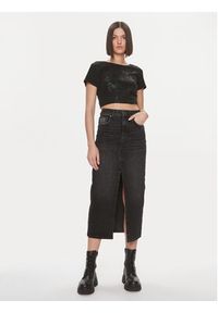 Liu Jo Spódnica jeansowa UF3169 D4861 Czarny Regular Fit. Kolor: czarny. Materiał: jeans, bawełna #2
