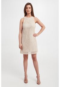 Twinset Milano - Sukienka ażurowa mini TWINSET. Wzór: ażurowy. Długość: mini #5