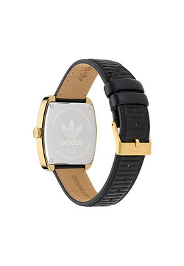 Adidas - adidas Zegarek Retro Wave One AOSY24528 Czarny. Kolor: czarny. Materiał: skóra. Styl: retro