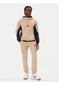 Adidas - adidas Dres Fleece Colorblock KB5265 Beżowy Regular Fit. Kolor: beżowy. Materiał: bawełna