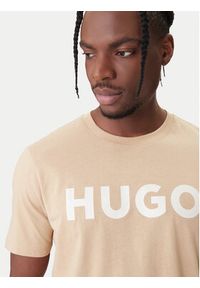 Hugo - HUGO T-Shirt Dulivio 50467556 Beżowy Regular Fit. Kolor: beżowy. Materiał: bawełna #3