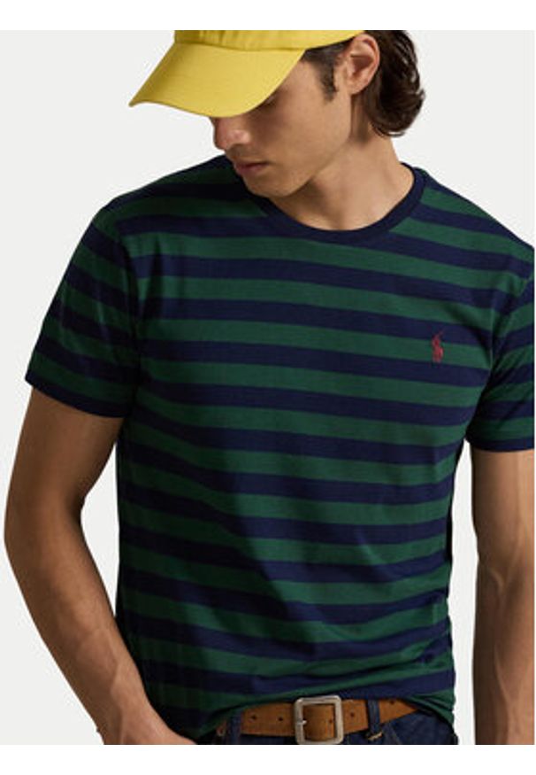 Polo Ralph Lauren T-Shirt 710803479031 Zielony Custom Slim Fit. Typ kołnierza: polo. Kolor: zielony. Materiał: bawełna