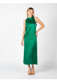 Pinko Sukienka "Racking" | 1N13DE Y8A4 | Kobieta | Zielony. Typ kołnierza: kołnierzyk stójkowy. Kolor: zielony. Materiał: wiskoza. Typ sukienki: dopasowane. Długość: maxi #2