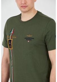 Aeronautica Militare - AERONAUTICA MILITARE Zielony bawełniany męski t-shirt Frecce Tricolori Short Sleeve, Rozmiar M. Kolor: zielony. Materiał: bawełna #8