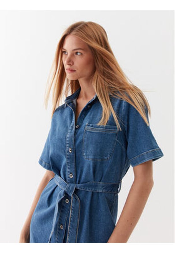 only - ONLY Sukienka jeansowa 15283308 Niebieski Loose Fit. Kolor: niebieski. Materiał: bawełna