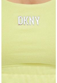 DKNY - Dkny biustonosz sportowy kolor żółty. Kolor: żółty. Materiał: materiał. Wzór: aplikacja #2