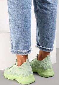 Renee - Zielone Buty Sportowe Corope. Wysokość cholewki: przed kostkę. Nosek buta: okrągły. Zapięcie: sznurówki. Kolor: zielony. Materiał: prążkowany, materiał. Szerokość cholewki: normalna #3