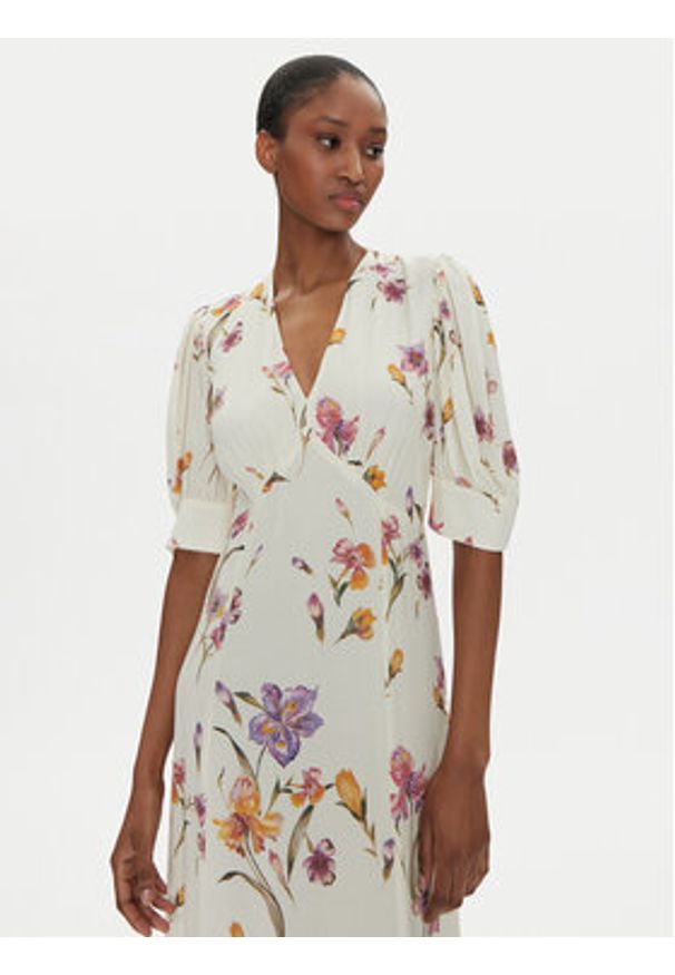 TwinSet - TWINSET Sukienka letnia 251TP2770 Écru Slim Fit. Materiał: wiskoza. Sezon: lato