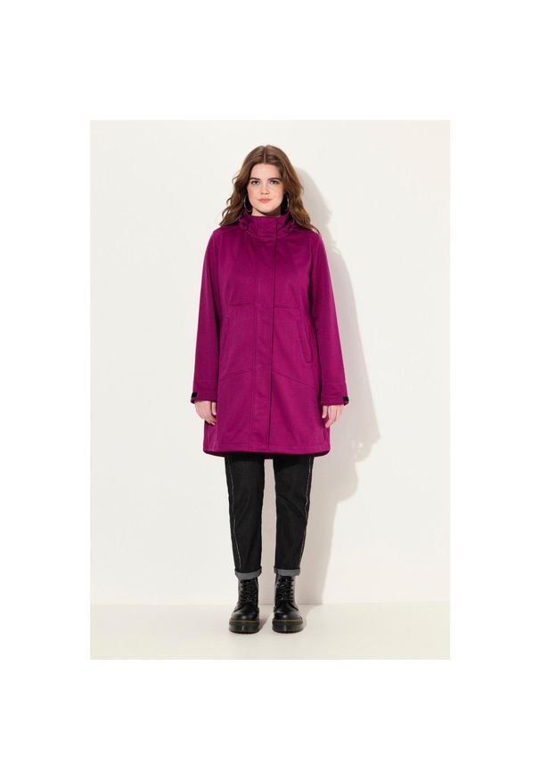 ULLA POPKEN - Damskie Kurtka softshell HYPRAR wodoodporna dwukierunkowy zamek odpinany kaptur. Kolekcja: plus size. Kolor: wielokolorowy, fioletowy, różowy. Materiał: poliester, materiał. Sport: turystyka piesza