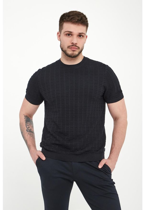 T-shirt męski dzianinowy Theor JOOP!. Materiał: dzianina