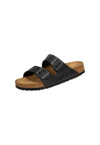Klapki unisex Birkenstock Arizona. Zapięcie: bez zapięcia. Kolor: czarny. Materiał: skóra. Szerokość cholewki: normalna. Sport: turystyka piesza, pływanie, fitness