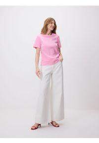 Reserved - T-shirt z bawełny merceryzowanej - inny. Materiał: bawełna