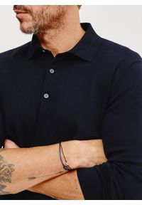 Pako Lorente - PAKO LORENTE – Sweter polo w kolorze granatowym. Okazja: na co dzień. Typ kołnierza: polo. Kolor: niebieski, czarny. Materiał: wiskoza, poliester. Sezon: wiosna. Styl: casual #3