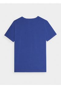 4f - T-shirt oversize gładki męski. Kolor: niebieski. Materiał: dzianina, bawełna. Wzór: gładki