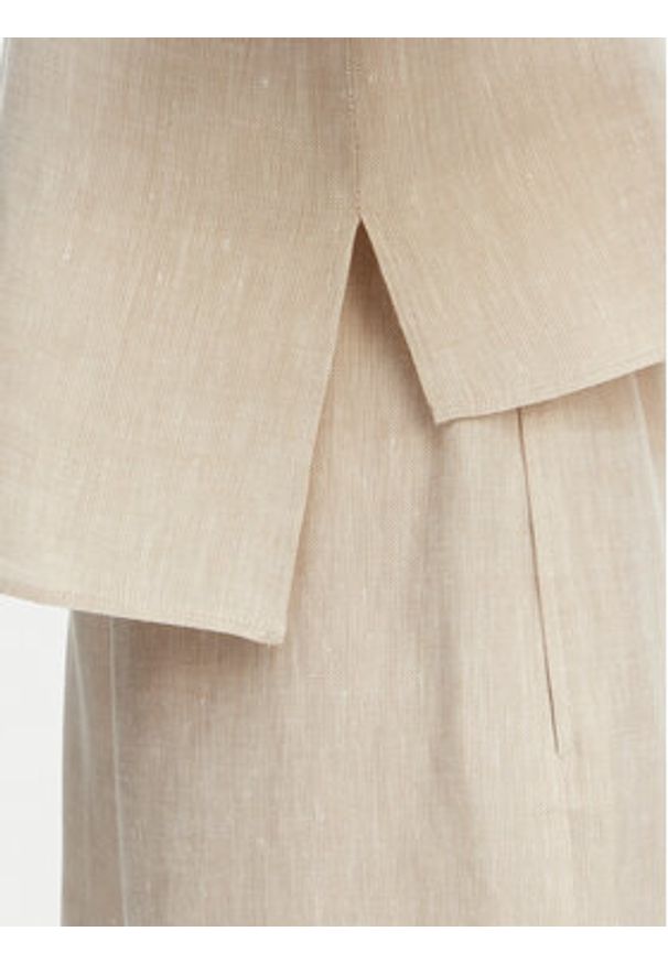 Weekend Max Mara Koszula Capo 2615041022 Beżowy Regular Fit. Kolor: beżowy. Materiał: len