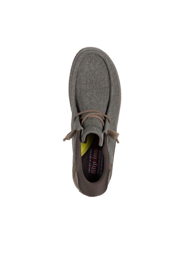 skechers - Buty sportowe Sneakersy męskie, Slip-Ins: Melson - Coronado. Kolor: zielony. Sport: turystyka piesza