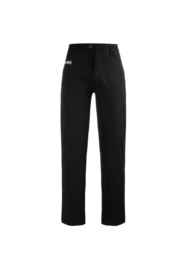 SPALDING - Spodnie Spalding Referee. Kolor: czarny. Materiał: dresówka. Wzór: haft. Sport: koszykówka