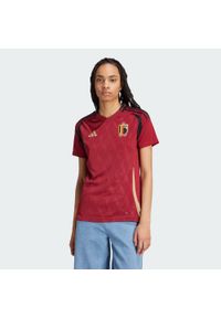 Adidas - Koszulka Belgium 24 Home. Kolor: czerwony, wielokolorowy, brązowy. Materiał: materiał