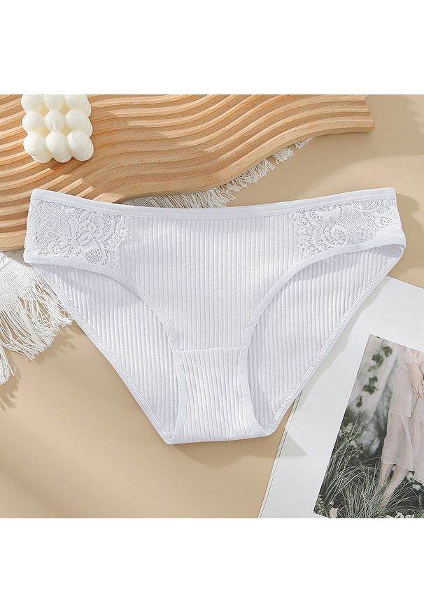 Intica - Figi koronkowe z elastycznego materiału na co dzień i okazje Dafni. Kolor: biały. Materiał: materiał, koronka