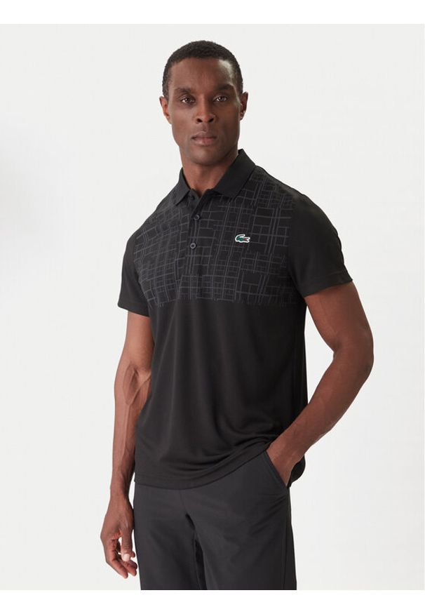 Lacoste Polo DH4777 Czarny Regular Fit. Typ kołnierza: polo. Kolor: czarny. Materiał: syntetyk