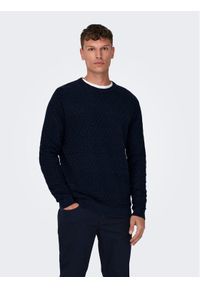Only & Sons Sweter 22026559 Granatowy Regular Fit. Kolor: niebieski. Materiał: syntetyk #1