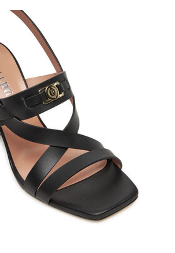 Pollini Sandały SA16358C0MTC0000 Czarny. Kolor: czarny. Materiał: skóra