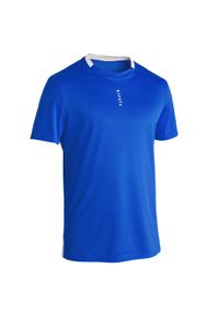 KIPSTA - Koszulka piłkarska dla dorosłych Kipsta F100 eko. Kolor: biały, wielokolorowy, niebieski. Materiał: poliester, materiał. Sport: piłka nożna