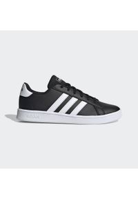 Obuwie tenisowe Dziecko Adidas Grand Court czarny. Okazja: na co dzień. Kolor: czarny, biały, wielokolorowy. Sport: turystyka piesza, tenis