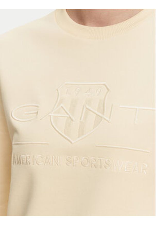 GANT - Gant Bluza Tonal Archive Shield 4200663 Beżowy Regular Fit. Kolor: beżowy. Materiał: bawełna