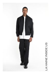 La Haine Inside Us Spodnie | 3Z M1203 | Mężczyzna | Czarny. Kolor: czarny. Materiał: bawełna, poliester. Długość: długie. Wzór: moro, aplikacja. Styl: militarny #6