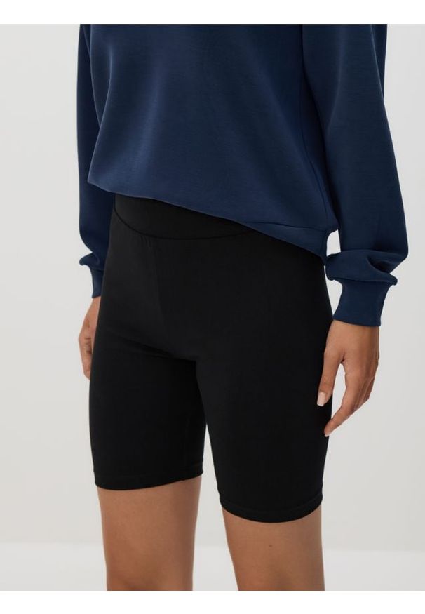 Reserved - Bawełniane kolarki - czarny. Kolor: czarny. Materiał: bawełna