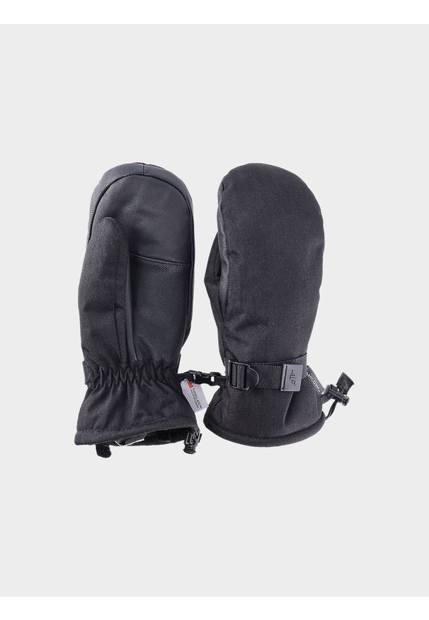 4f - 4F Rękawice narciarskie z jednym palcem damskie - czarne S. Kolor: czarny. Materiał: tkanina, materiał, dzianina, skóra, syntetyk. Technologia: Thinsulate. Sezon: zima. Sport: narciarstwo
