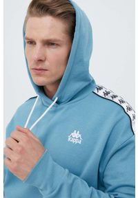 Kappa bluza męska kolor niebieski z kapturem wzorzysta. Typ kołnierza: kaptur. Kolor: niebieski #1