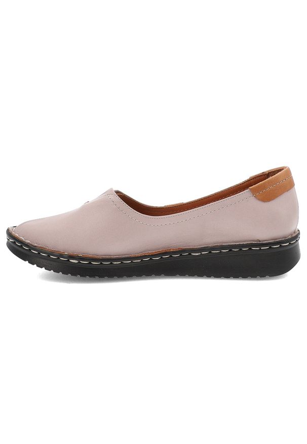 Półbuty damskie Artiker, naturalna skóra licowa z miękką cholewką wsuwaną konstrukcją, jasnobrązowe, 50C0342. Okazja: na spacer, na co dzień. Kolor: brązowy. Materiał: skóra. Szerokość cholewki: normalna. Styl: casual, elegancki