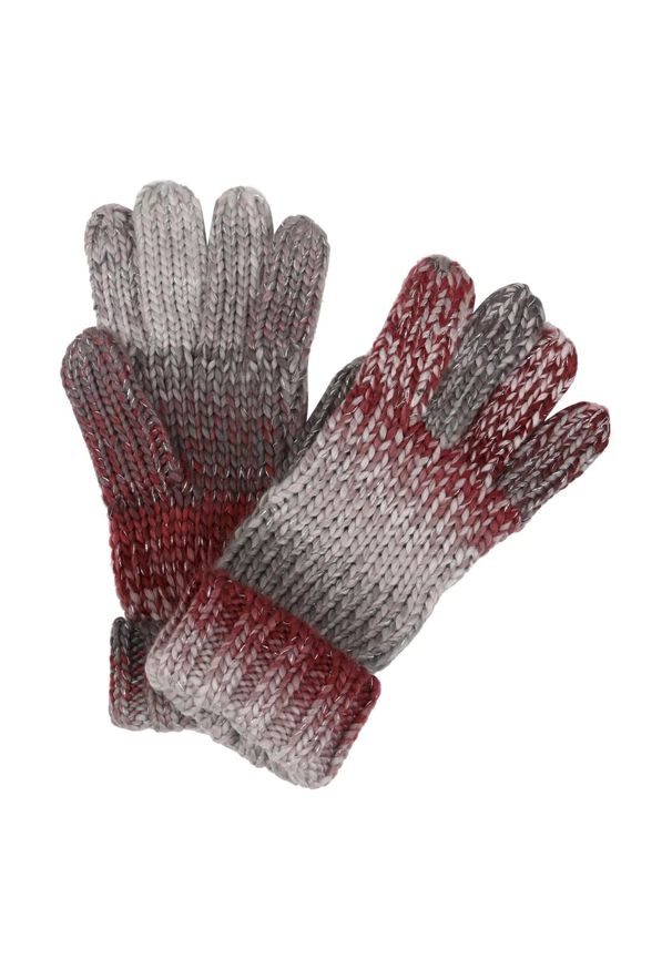 Regatta - Damskie Rękawiczki Dzianinowe Frosty Gloves VI. Kolor: czerwony. Materiał: dzianina. Sport: turystyka piesza