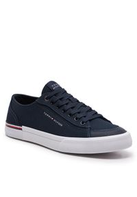 TOMMY HILFIGER - Tommy Hilfiger Tenisówki Corporate Vulc Canvas FM0FM04954 Granatowy. Kolor: niebieski