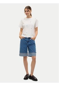 Vero Moda T-Shirt Solvei 10325318 Biały Regular Fit. Kolor: biały. Materiał: bawełna