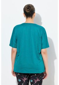 ULLA POPKEN - Damskie bluzka funkcyjna wstawki z siateczki okrągły dekolt rękaw 1/2. Kolekcja: plus size. Kolor: zielony. Materiał: poliester, materiał, elastan #2