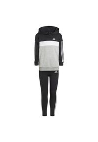 Adidas - Dres adidas dziecięcy 3-Stripes Tiberio czarny szary biały. Okazja: na uczelnię, na co dzień. Kolor: czarny. Materiał: poliester. Styl: casual, sportowy #1