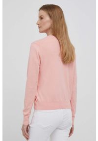 Polo Ralph Lauren kardigan damski kolor pomarańczowy lekki. Okazja: na co dzień. Typ kołnierza: polo. Kolor: pomarańczowy. Materiał: dzianina. Długość rękawa: długi rękaw. Długość: długie. Wzór: gładki. Styl: casual #2