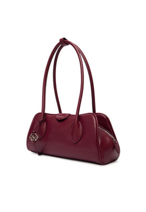 Calvin Klein Torebka Emblem Trio Shoulder Bag LV04F3369G Bordowy. Kolor: czerwony. Materiał: skórzane